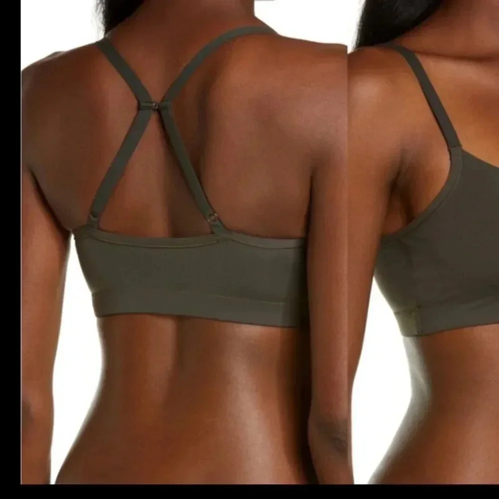 NATORI UNLINED CONVERTIBLE BRALETTE WITH LIGHT SUPPORT DARK GREY SIZE XL